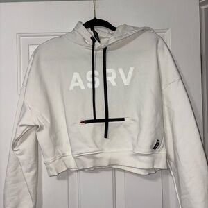 ASRV White Cropped Hoodie